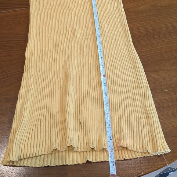NWT NA-KD Light Yellow Knitted Ribbed Long Sleeve Maxi Dress, size S - Picture 8 of 10